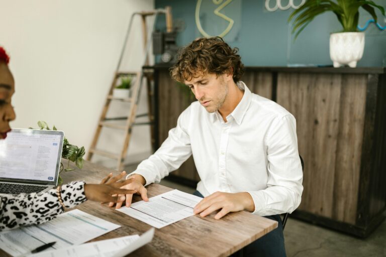 A man with his accountant discussing finances